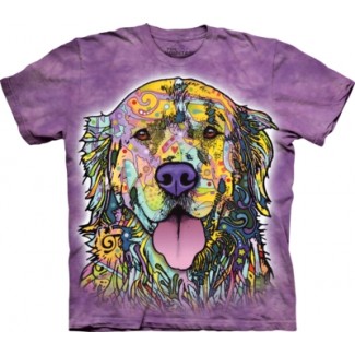 Мъжка цветна тениска с Куче Golden Retriever  The Mountain