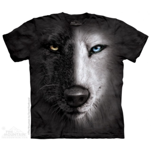 Дамска тениска с Вълк черно-бял The Mountain