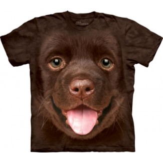 Chocolate Lab Puppy Face - Dogs T Shirt by the Mountain