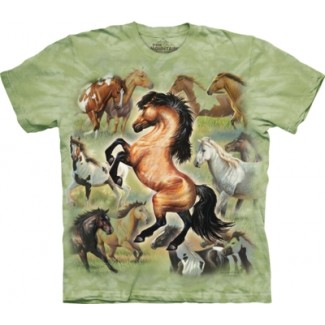 Horse Collage - T Shirt The Mountain