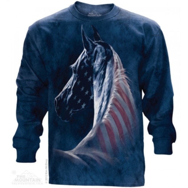 Patriotic Horse - Long Sleeve T Shirt The Mountain Patriotic Horse - Long Sleeve T Shirt The Mountain