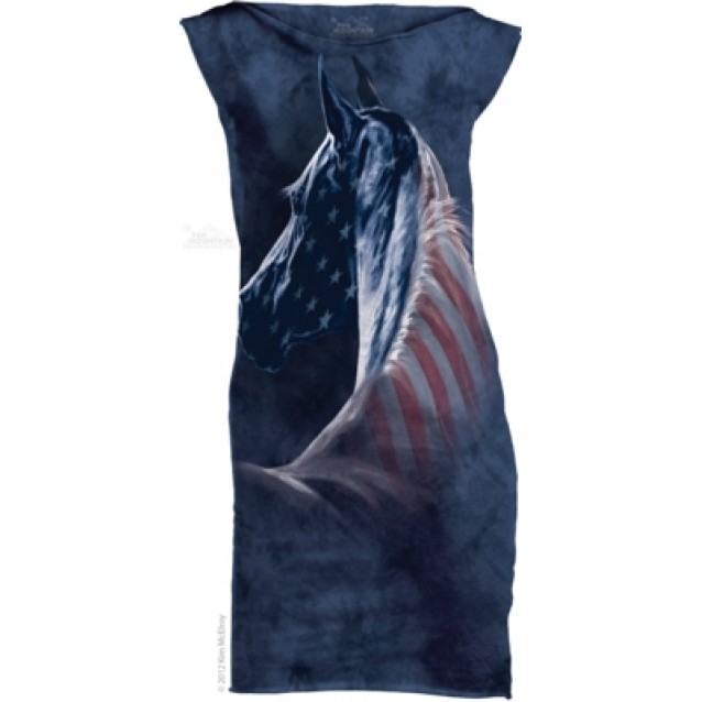 Patriotic Horse - Womens Mini Dress The Mountain Patriotic Horse - Womens Mini Dress The Mountain