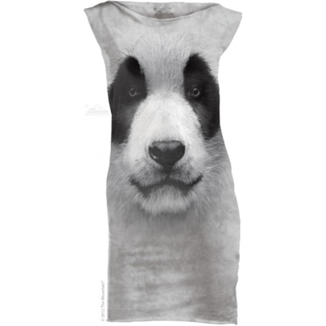 Big Face Panda - Womens Mini Dress The Mountain Big Face Panda - Womens Mini Dress The Mountain