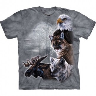 North American Collage - Animal T Shirt by the Mountain