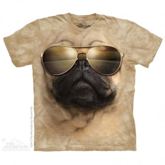 Aviator Pug - Dog T Shirt The Mountain