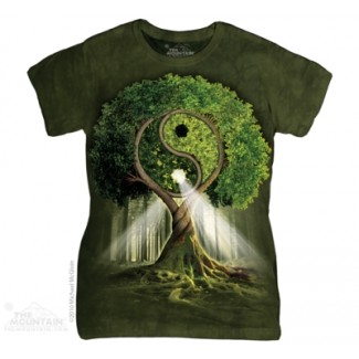 Yin Yang Tree - Ladies T Shirt The Mountain