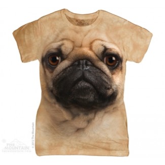 Pug Face - Ladies T Shirt The Mountain