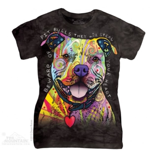Beware Of Pit Bulls - Ladies T Shirt The Mountain Beware Of Pit Bulls - Ladies T Shirt The Mountain