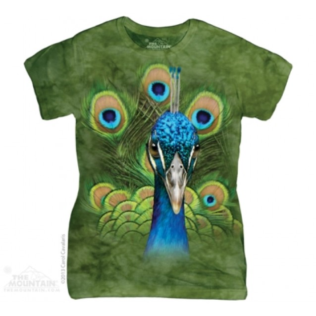Vibrant Peacock - Ladies T Shirt The Mountain Vibrant Peacock - Ladies T Shirt The Mountain