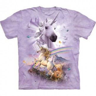 Double Rainbow Unicorn - Fantasy T Shirt by the Mountain