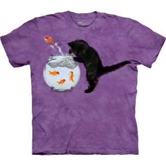  Fishin' Kitten - Pets T Shirt by the Mountain
